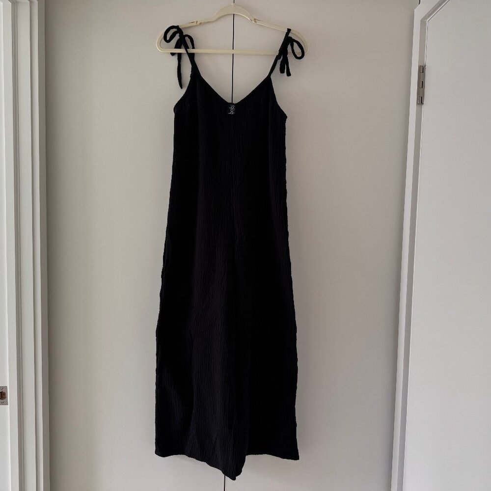 Bobbi Black Tie Shoulder Wide-Leg Jumpsuit (Size XS)